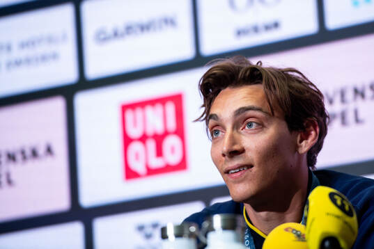 Armand Duplantis of Sweden during a homecoming celebration
