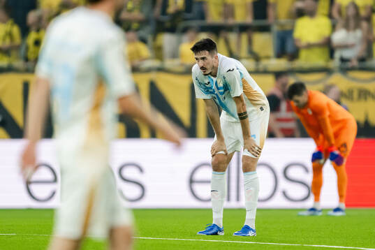 Stjepan Radeljic of Rijeka looks dejected
