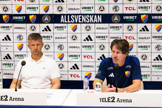 AIKs  tränare Mikkjal Thomassen och Djurgårdens tränare