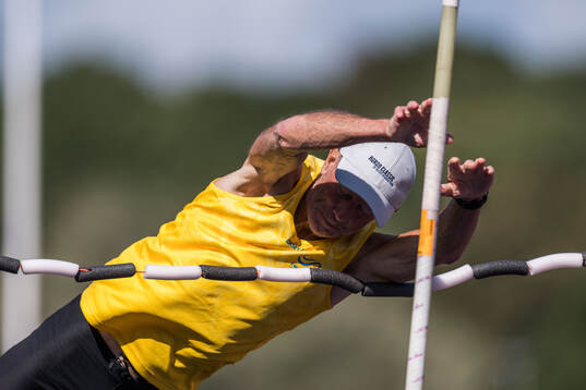 Ingemar Stenmark of Sweden warms up