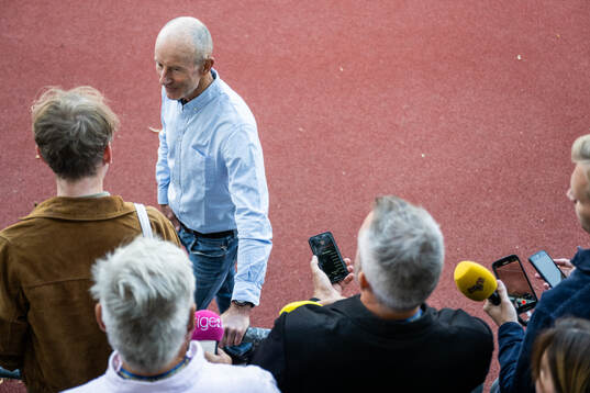 Ingemar Stenmark of Sweden is interviewed