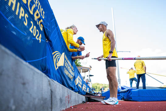 Coach Jonas Asplund and Ingemar Stenmark of Sweden when