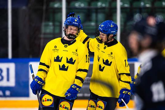 Oscar Holmertz and Elton Hermansson of Sweden celebrate