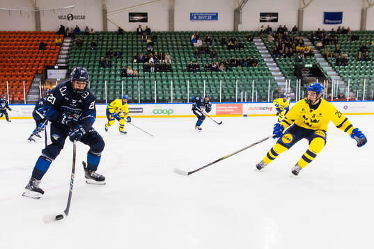 Luka Arkko of Finland with the puck