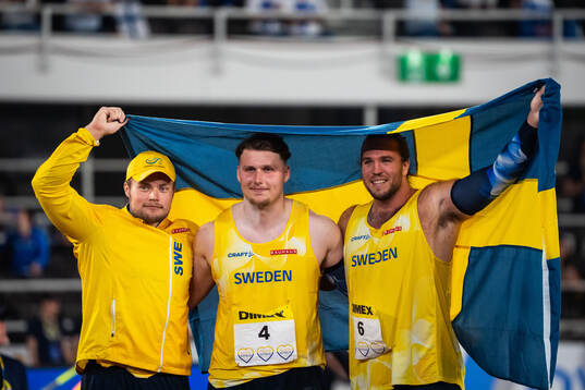 Jesper Arbinge, Leo Zikovic and Wictor Petersson of Sweden