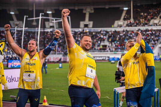 Wictor Petersson, Daniel Ståhl and Jesper Ahlin of Sweden