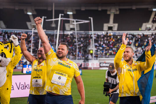 Wictor Petersson, Daniel Ståhl and Jesper Ahlin of Sweden