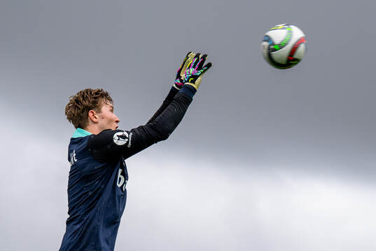 Goalkeeper Mathias Dyngeland of the Norwegian national