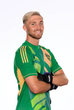 Goalkeeper Noel Törnqvist poses for at portrait
