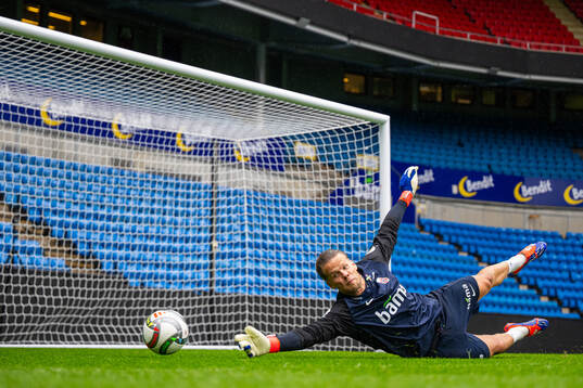 Goalkeeper Ørjan Håskjold Nyland of the Norwegian