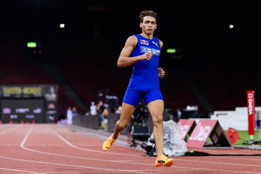 Armand Duplantis of Sweden compete in 100 meter race