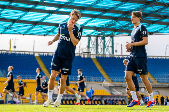 Martin Ødegaard and Sander Berge of the Norwegian national