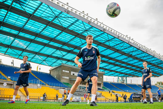 Alexander Sørloth of the Norwegian national football team