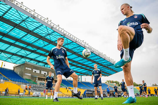 Alexander Sørloth and Erling Braut Haaland of the