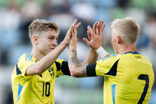 Imam Jagne of Sweden celebrates the 4-0 goal