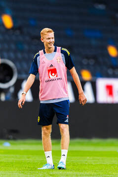 Hugo Larsson of the Swedish men's football national team at