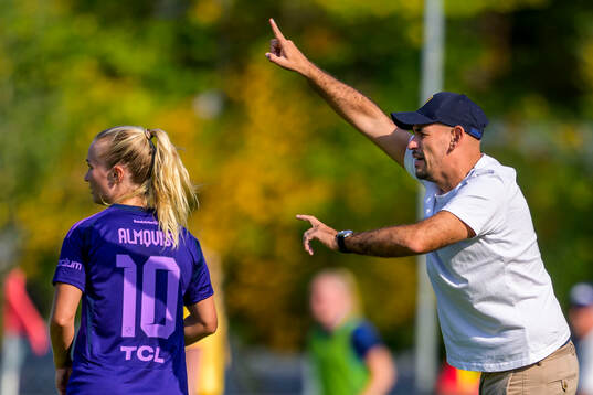 Djurgårdens Tove Almqvist och tränare Marcelo Fernandez
