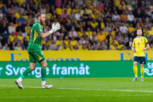 Goalkeeper Viktor Johansson of Sweden