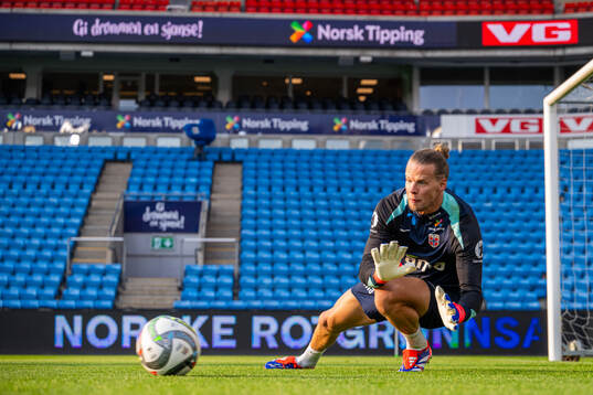 Goalkeeper Ørjan Håskjold Nyland of the Norwegian