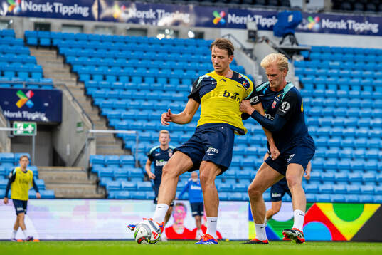 Sander Berge and Morten Thorsby of the Norwegian national