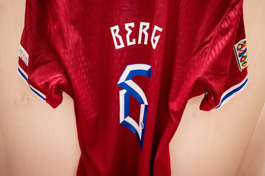 The kit of Patrick Berg of Norway in the dressing room