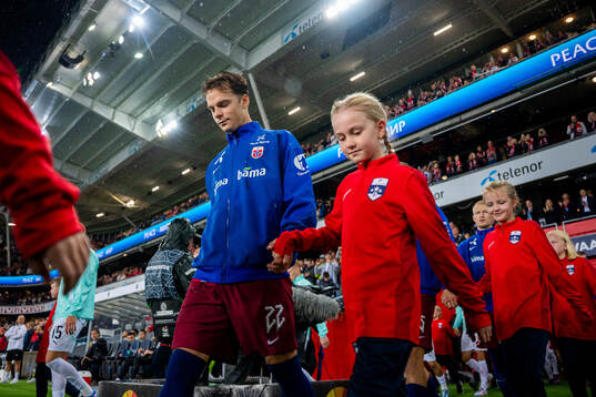 Felix Horn Myhre of Norway enters the pitch