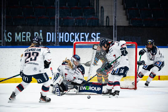 Linköpings målvakt Ebba Svensson Träff och Tako Hitosato