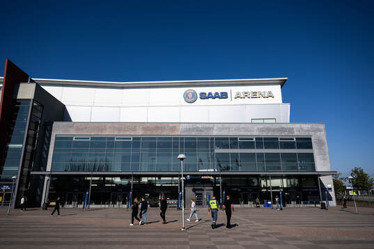 Exteriör vy av Saab Arena
