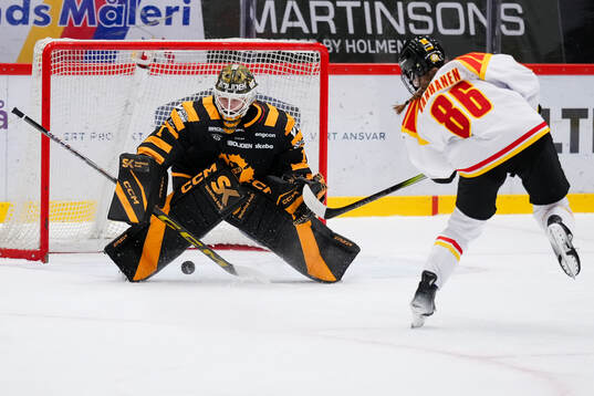 Skellefteås målvakt Miranda Dahlgren och Brynäs Sanni