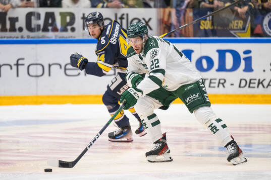 HV71s Hugo Fransson och Färjestads Per Åslund