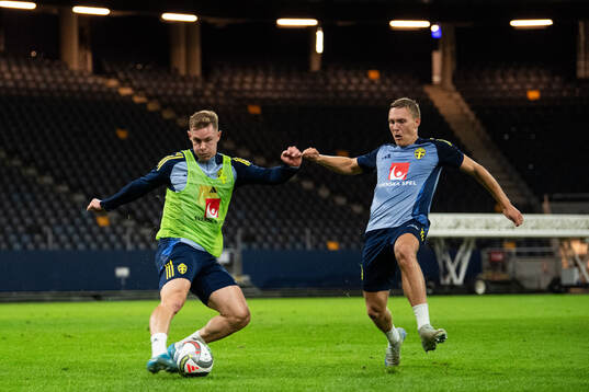 Emil Krafth and Ludwig Augustinsson of the Swedish men's
