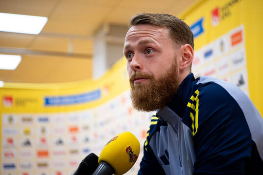 Goalkeeper Viktor Johansson of the Swedish men's football