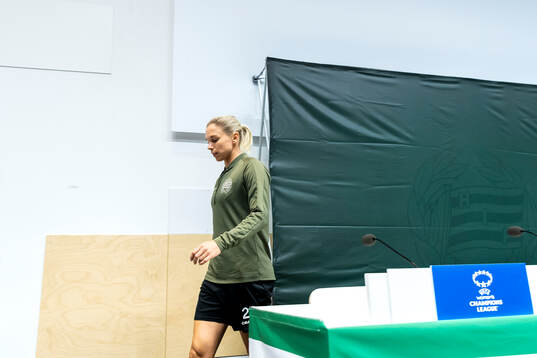 Jonna Andersson of Hammarby at a press conference