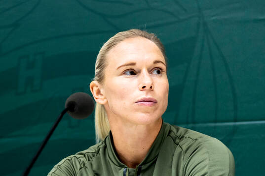 Jonna Andersson of Hammarby at a press conference