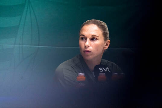 Jonna Andersson of Hammarby at a press conference