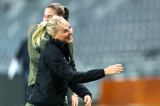 Cathinka Tandberg of Hammarby at a training session