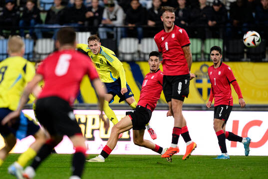 Jacob Ondrejka of Sweden scores 1-1