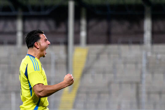 Jusef Erabi of Sweden celebrates