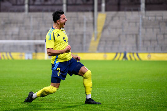 Jusef Erabi of Sweden celebrates