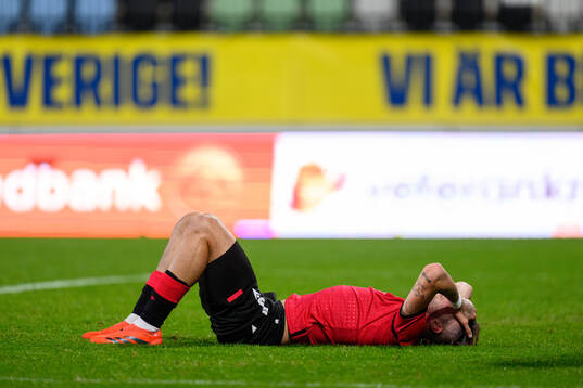 Nodari Lominadze of Georgia looks dejected