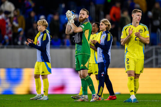 goalkeeper Viktor Johansson of Sweden