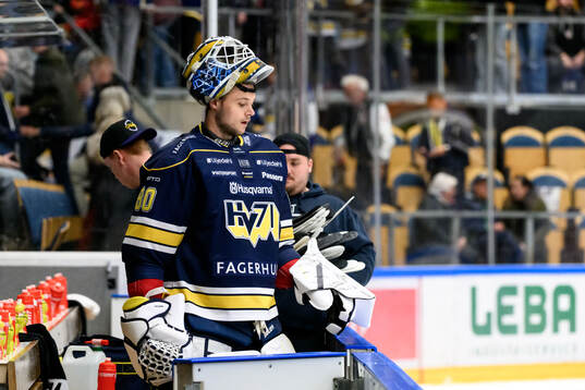 HV71s målvakt Frederik Dichow deppar