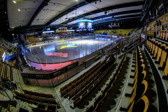 Interiör vy av ABB Arena Nord