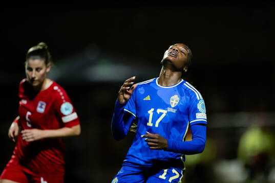 Evelyn Ijeh of Sweden looks dejected