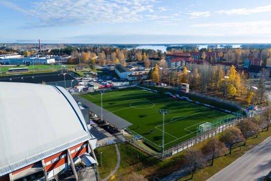 Drönarvy av Jernvallen