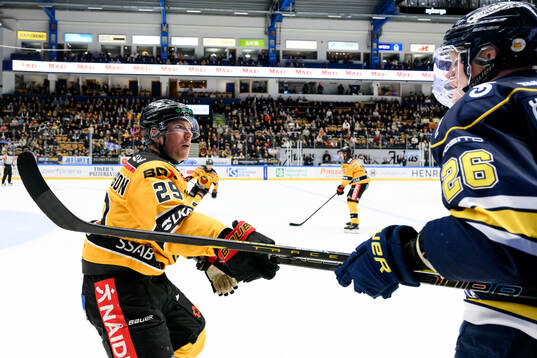 Luleås Erik Gustafsson och HV71s Tommi Tikka
