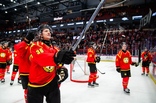 Brynäs Linus Ölund jublar