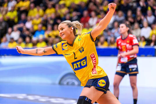 Clara Lerby of Sweden celebrates