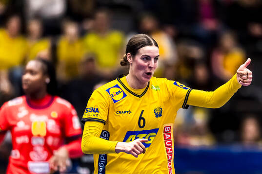 Carin Strömberg of Sweden celebrates