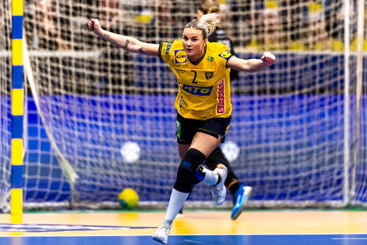 Clara Lerby of Sweden celebrates